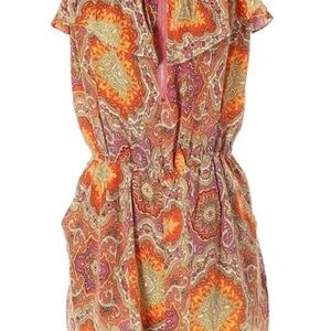 J Crew 100% silk paisley romper size medium